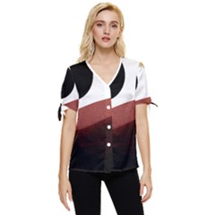 Abstract T- Shirt Fire Desert T- Shirt Bow Sleeve Button Up Top by EnriqueJohnson