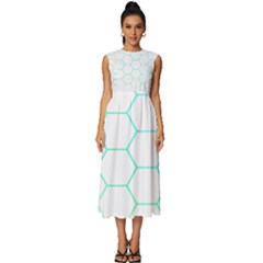 Abstract T- Shirt Honeycomb Pattern 4 Sleeveless Round Neck Midi Dress by EnriqueJohnson