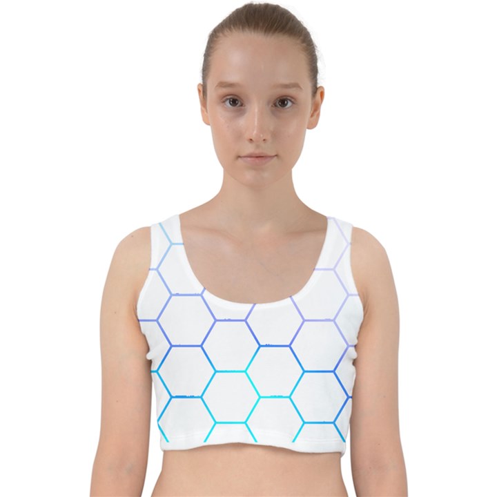 Abstract T- Shirt Honeycomb Pattern 6 Velvet Racer Back Crop Top