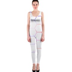 Abstract T- Shirt Honeycomb Pattern 7 One Piece Catsuit by EnriqueJohnson