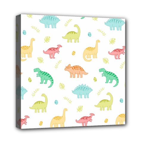 Animals Dinosaurs T-rex Pattern Mini Canvas 8  X 8  (stretched) by Pakjumat