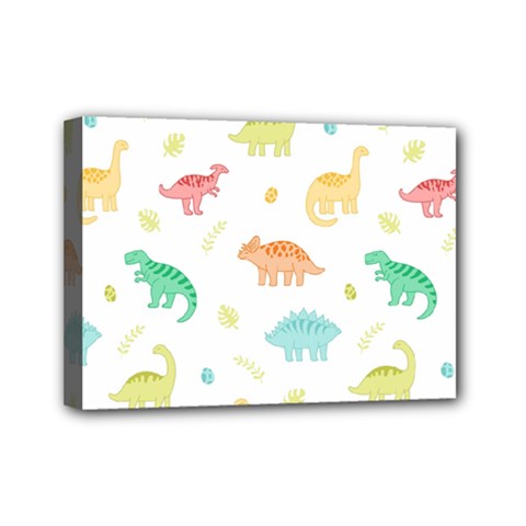 Animals Dinosaurs T-rex Pattern Mini Canvas 7  X 5  (stretched) by Pakjumat