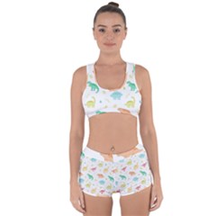 Animals Dinosaurs T-rex Pattern Racerback Boyleg Bikini Set by Pakjumat