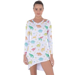 Animals Dinosaurs T-rex Pattern Asymmetric Cut-out Shift Dress by Pakjumat