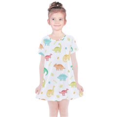 Animals Dinosaurs T-rex Pattern Kids  Simple Cotton Dress by Pakjumat