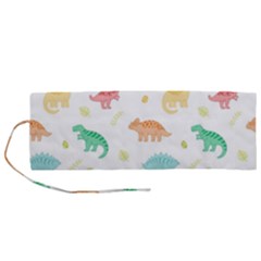 Animals Dinosaurs T-rex Pattern Roll Up Canvas Pencil Holder (m) by Pakjumat