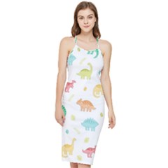 Animals Dinosaurs T-rex Pattern Bodycon Cross Back Summer Dress by Pakjumat