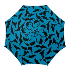 Dolphin Silhouette Pattern Golf Umbrellas