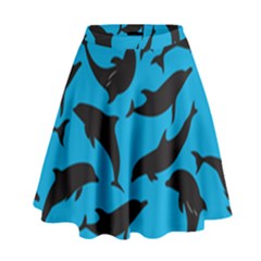 Dolphin Silhouette Pattern High Waist Skirt