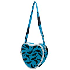 Dolphin Silhouette Pattern Heart Shoulder Bag