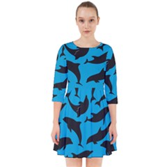 Dolphin Silhouette Pattern Smock Dress