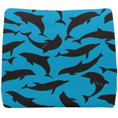 Dolphin Silhouette Pattern Seat Cushion by Pakjumat