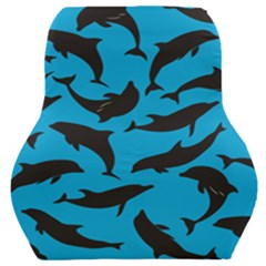 Dolphin Silhouette Pattern Car Seat Back Cushion  by Pakjumat