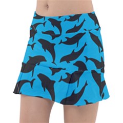 Dolphin Silhouette Pattern Classic Tennis Skirt