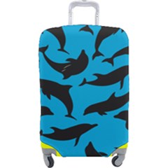 Dolphin Silhouette Pattern Luggage Cover (large)