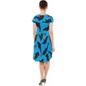 Dolphin Silhouette Pattern Cap Sleeve Midi Dress View2