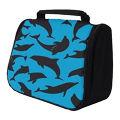 Dolphin Silhouette Pattern Full Print Travel Pouch (small)