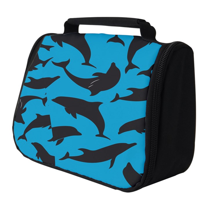 Dolphin Silhouette Pattern Full Print Travel Pouch (Small)