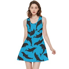 Dolphin Silhouette Pattern Inside Out Reversible Sleeveless Dress