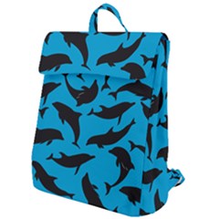 Dolphin Silhouette Pattern Flap Top Backpack