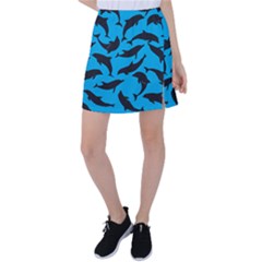 Dolphin Silhouette Pattern Tennis Skirt