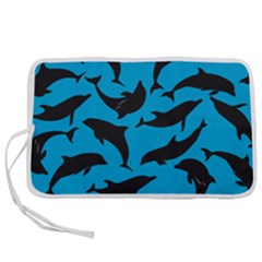 Dolphin Silhouette Pattern Pen Storage Case (s)