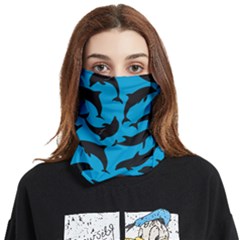 Dolphin Silhouette Pattern Face Covering Bandana (two Sides) by Pakjumat