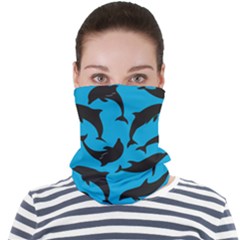 Dolphin Silhouette Pattern Face Seamless Bandana (adult) by Pakjumat