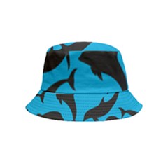 Dolphin Silhouette Pattern Bucket Hat (kids) by Pakjumat