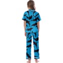 Dolphin Silhouette Pattern Kids  Satin Short Sleeve Pajamas Set View2