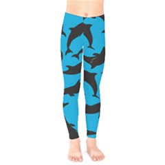 Dolphin Silhouette Pattern Kids  Classic Winter Leggings