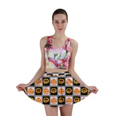 Lantern Chess Halloween Mini Skirt