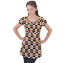 Lantern Chess Halloween Puff Sleeve Tunic Top View1