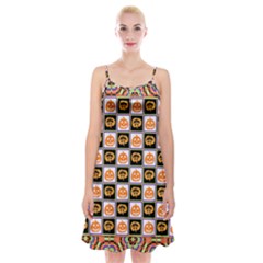 Lantern Chess Halloween Spaghetti Strap Velvet Dress