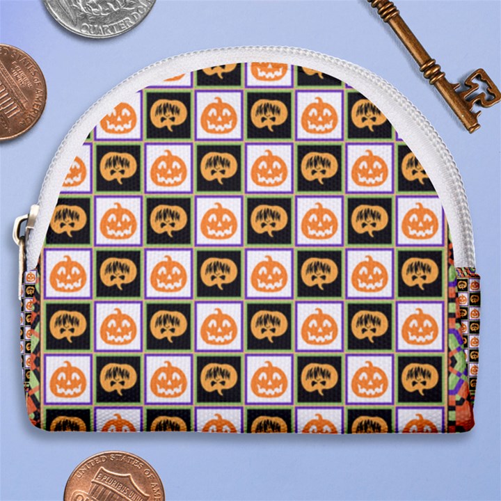 Lantern Chess Halloween Horseshoe Style Canvas Pouch