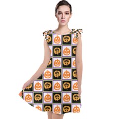 Lantern Chess Halloween Tie Up Tunic Dress