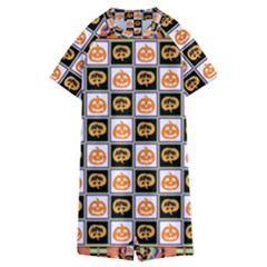 Lantern Chess Halloween Kids  Boyleg Half Suit Swimwear by Pakjumat