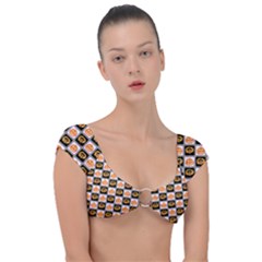 Lantern Chess Halloween Cap Sleeve Ring Bikini Top