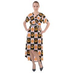 Lantern Chess Halloween Front Wrap High Low Dress by Pakjumat