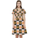 Lantern Chess Halloween Short Sleeve Waist Detail Dress View1