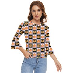 Lantern Chess Halloween Bell Sleeve Top