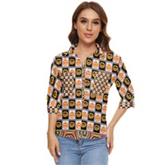 Lantern Chess Halloween Women s Quarter Sleeve Pocket Shirt