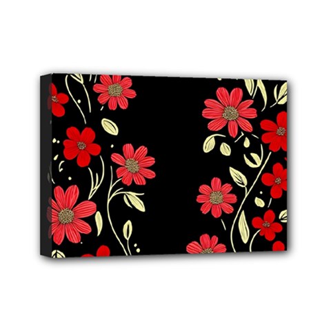 Pattern Flowers Design Nature Mini Canvas 7  X 5  (stretched)