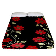 Pattern Flowers Design Nature Fitted Sheet (king Size) by Pakjumat