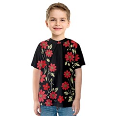 Pattern Flowers Design Nature Kids  Sport Mesh T-shirt