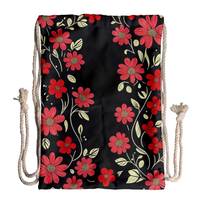 Pattern Flowers Design Nature Drawstring Bag (Large)