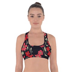 Pattern Flowers Design Nature Cross Back Sports Bra