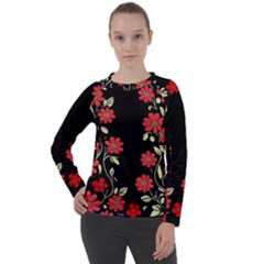 Pattern Flowers Design Nature Women s Long Sleeve Raglan T-shirt