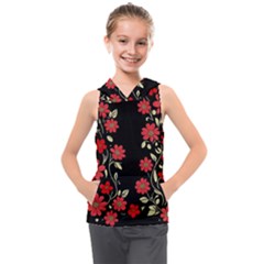 Pattern Flowers Design Nature Kids  Sleeveless Hoodie by Pakjumat