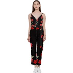 Pattern Flowers Design Nature V-neck Camisole Jumpsuit